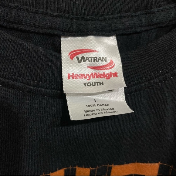 Vintage Y2K Texas Longhorns Graphic Print T‎ Shirt Black Orange Large 17.5 x 22 - Picture 3 of 3